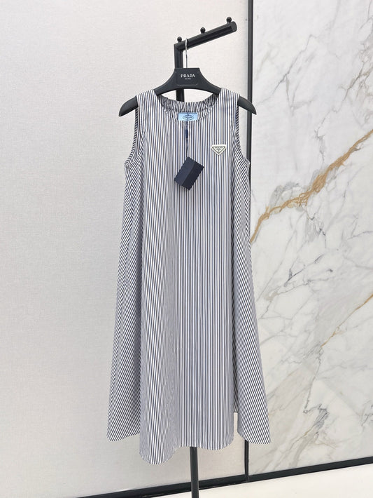 Pra* Striped A-line vest dress