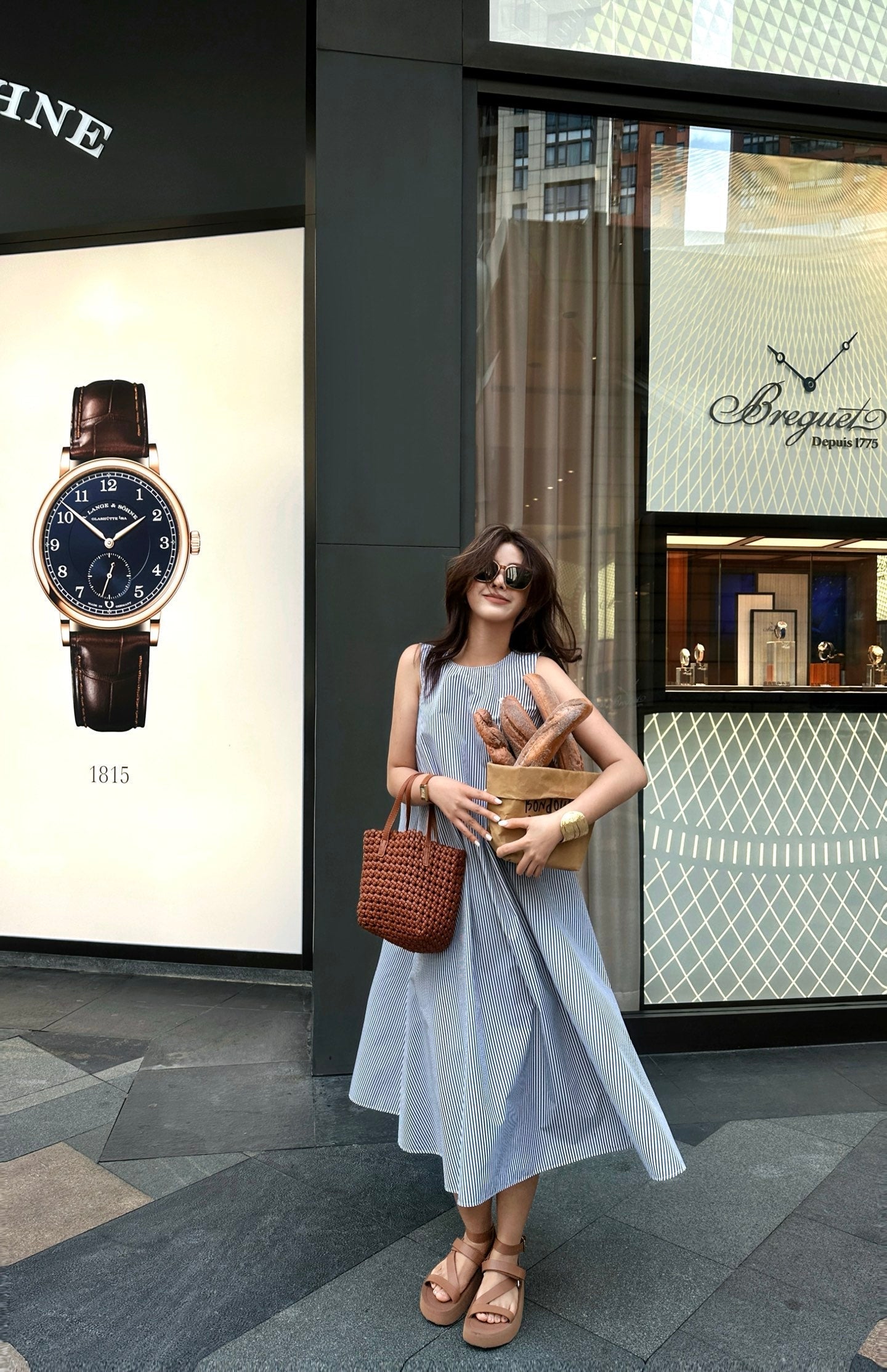 Pra* Striped A-line vest dress