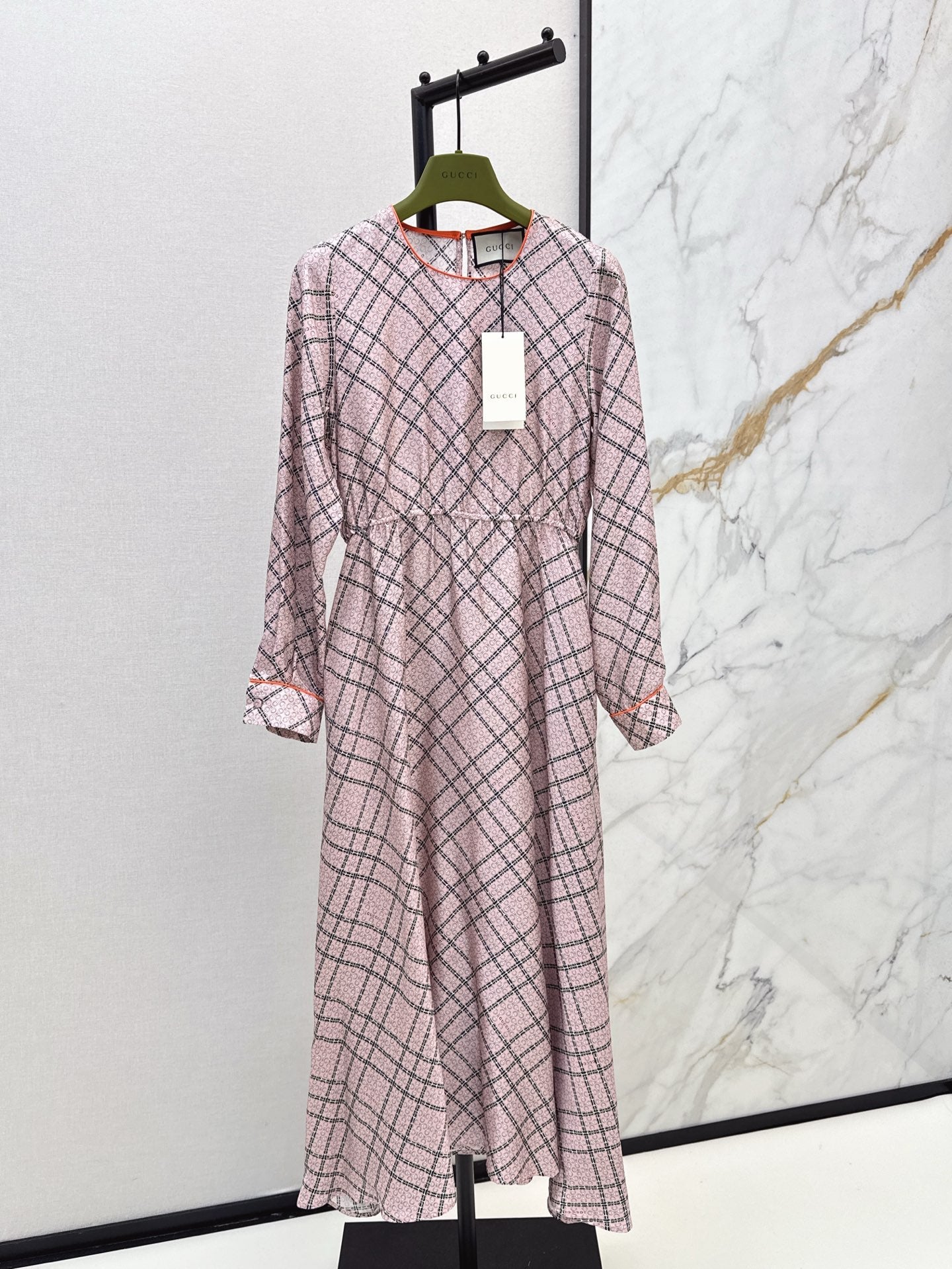 Gu* 25ss print silk dress