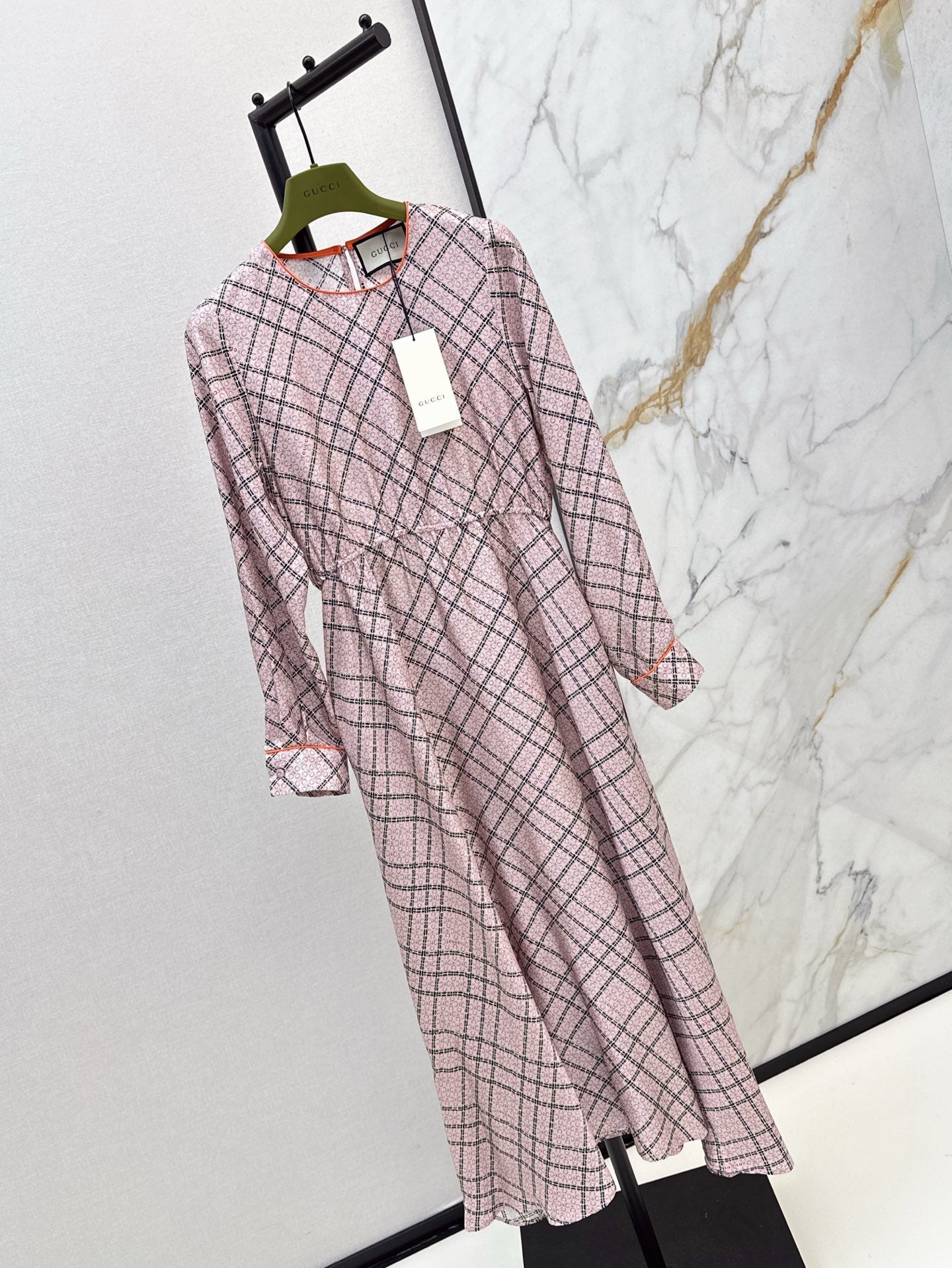 Gu* 25ss print silk dress