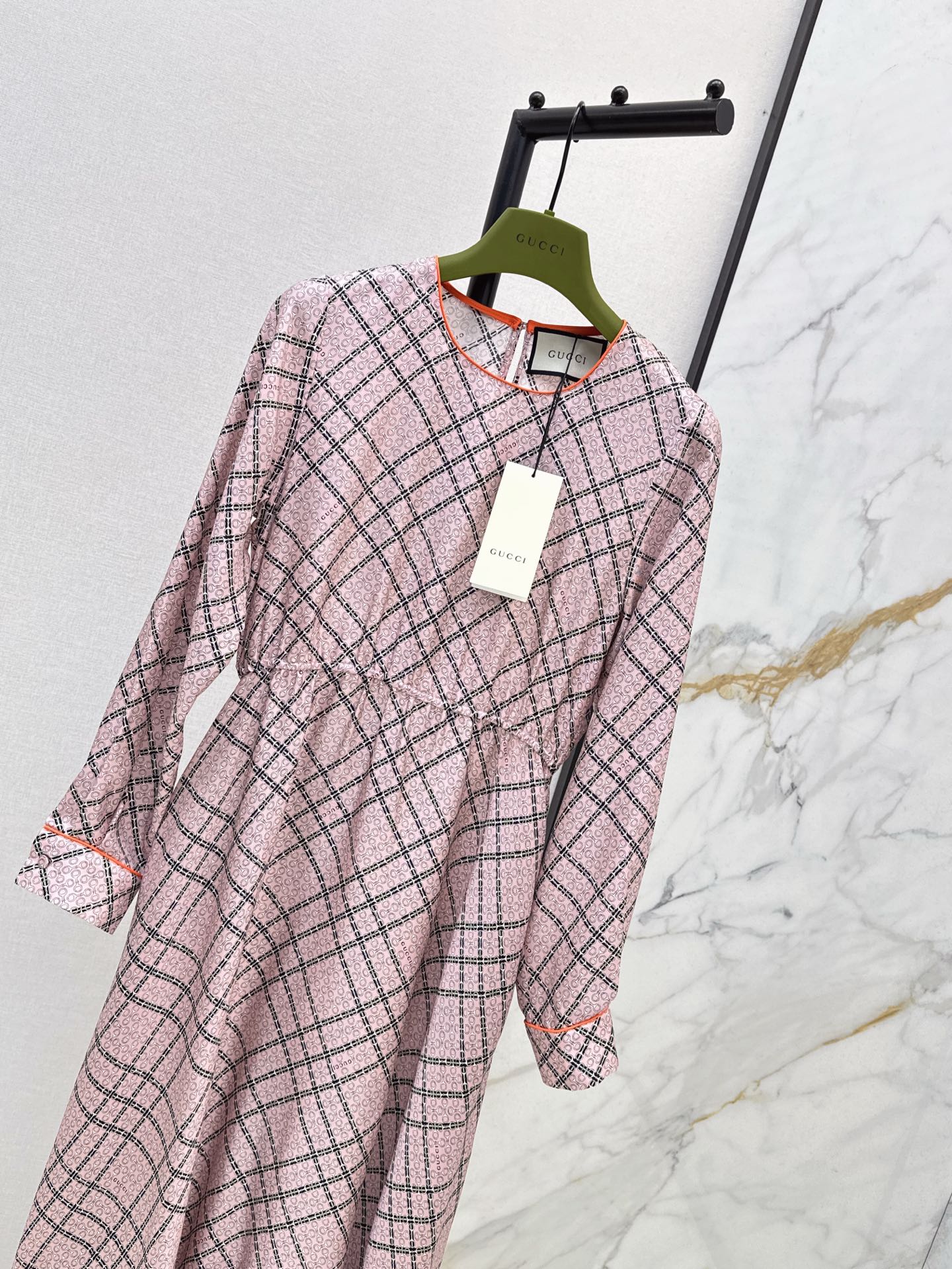 Gu* 25ss print silk dress