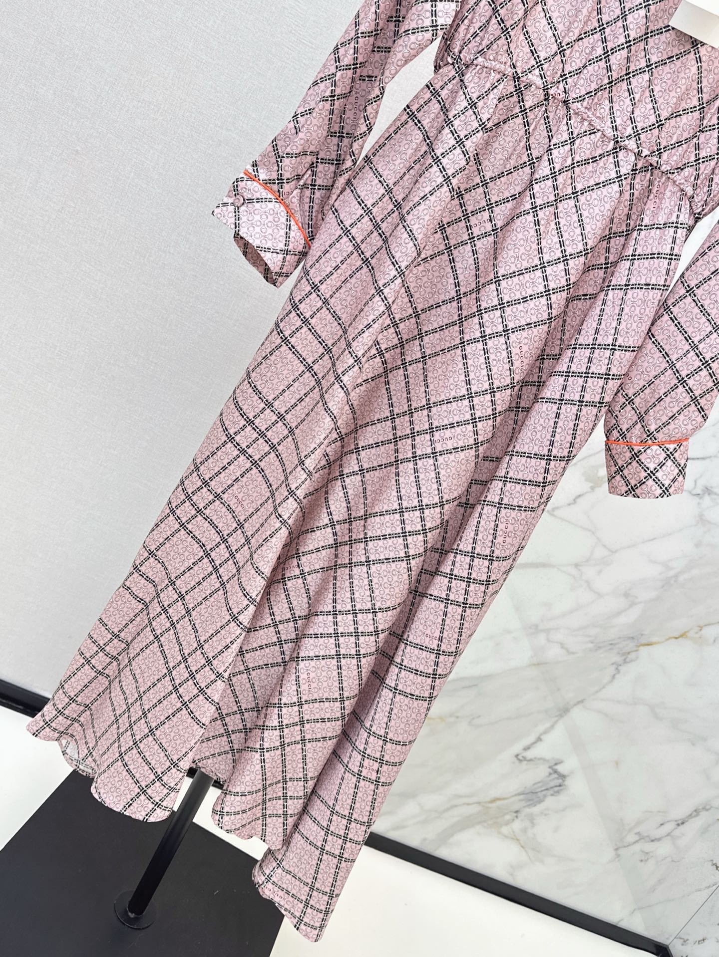 Gu* 25ss print silk dress