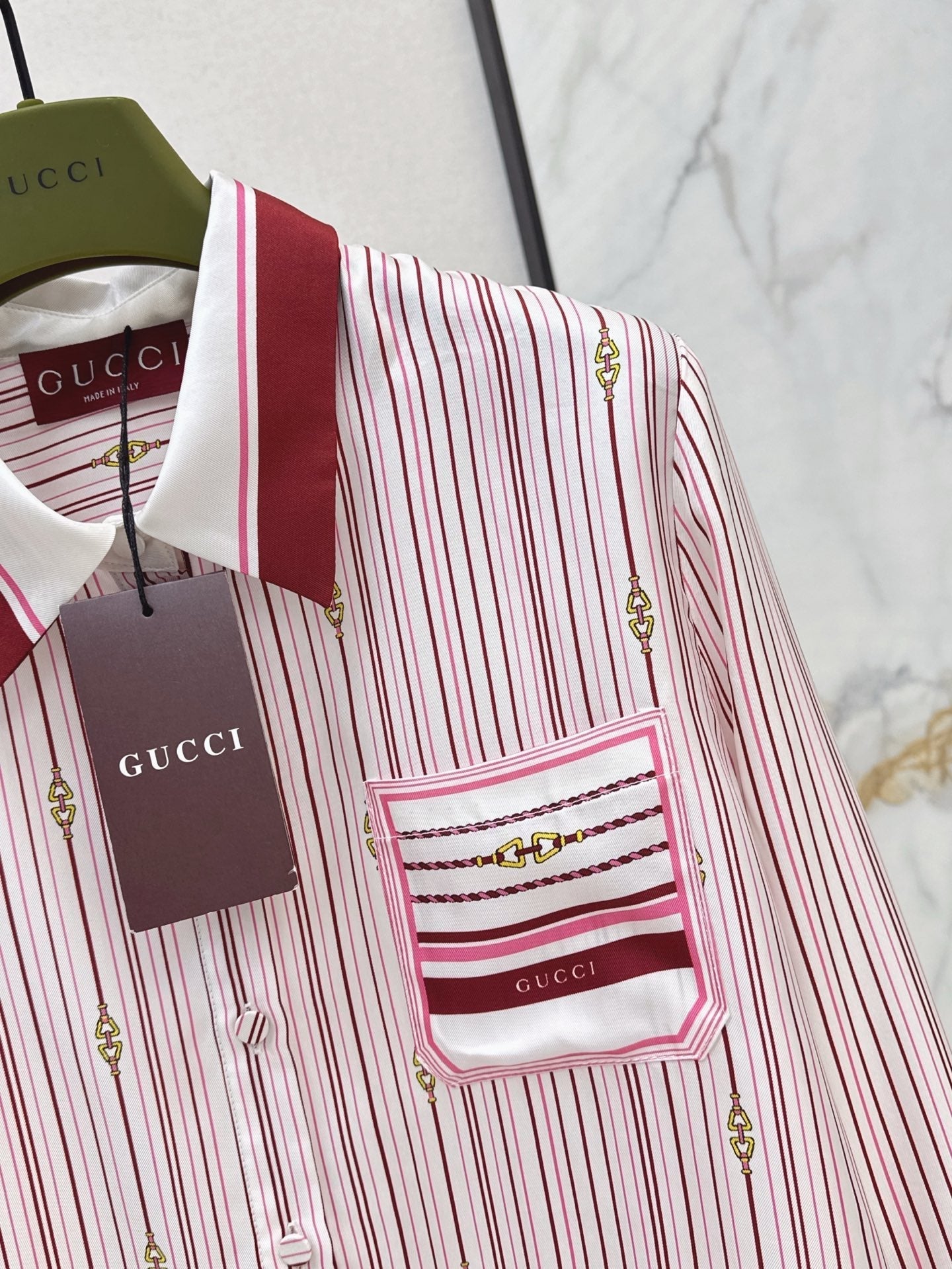 Gu* 25ss printed silk shirt