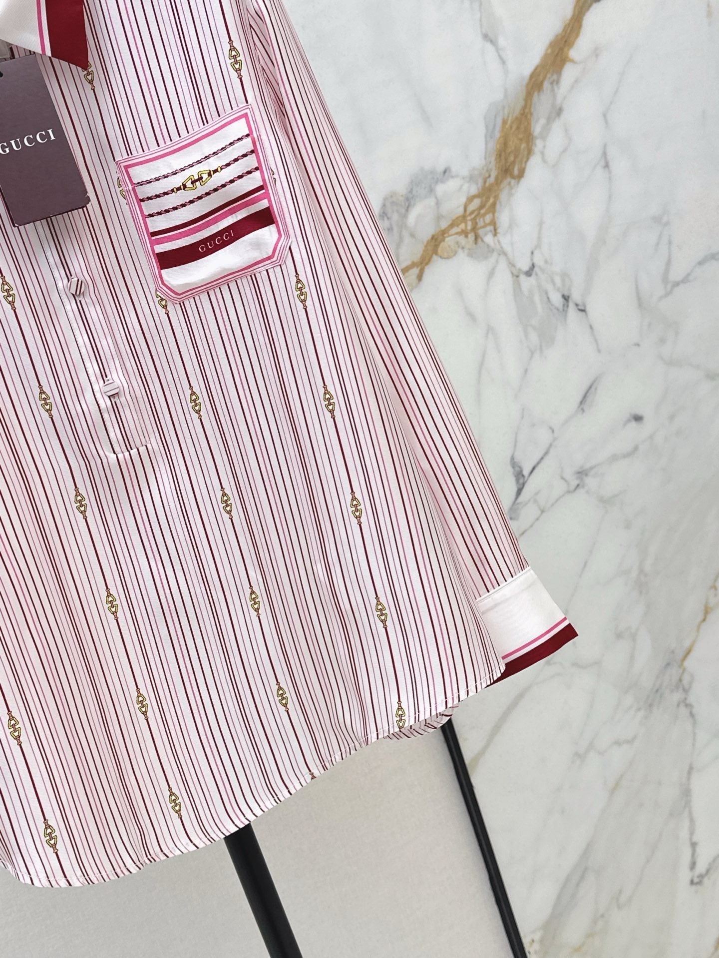 Gu* 25ss printed silk shirt