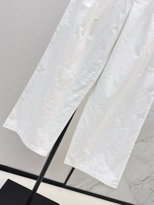 Wang* 25ss Denim waist panel wide-leg pants