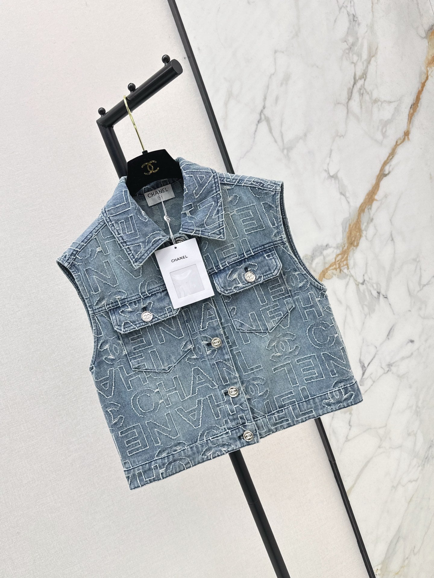 C*nel 25ss  denim cropped vest