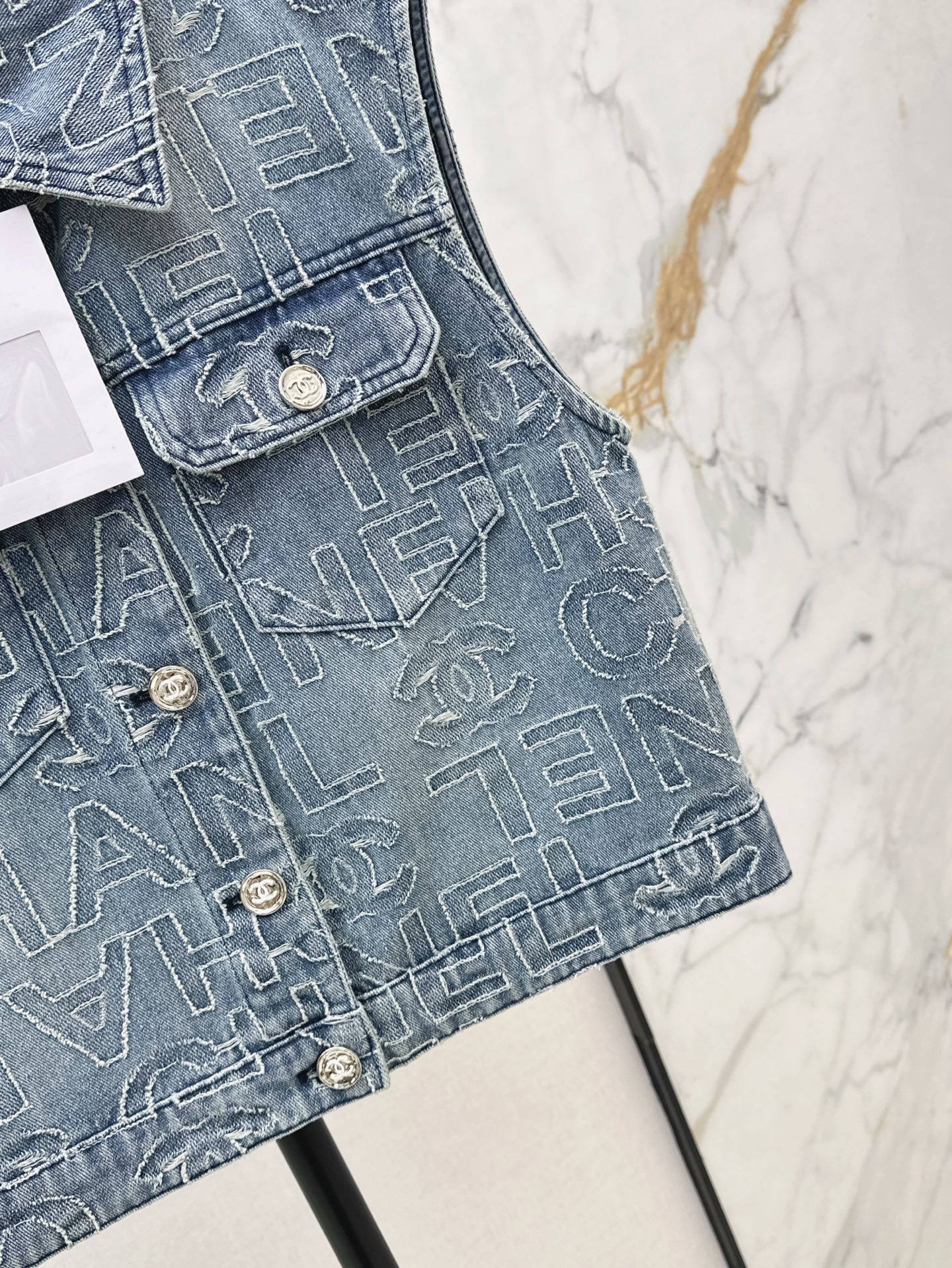 C*nel 25ss  denim cropped vest