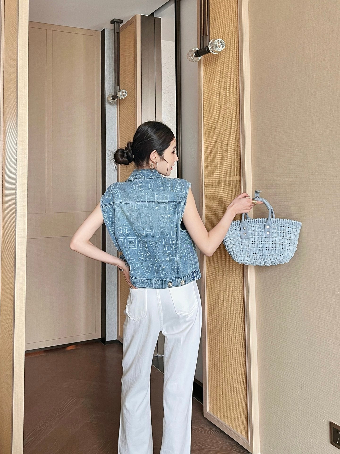 C*nel 25ss  denim cropped vest