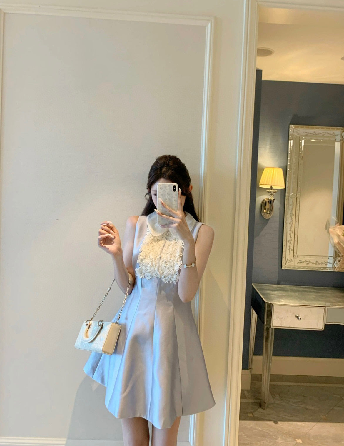 Valen* 25ss Lace collar baby doll dress