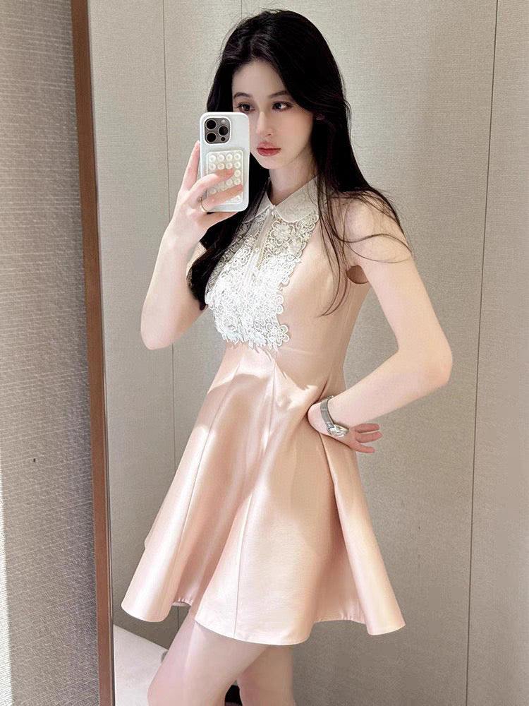 Valen* 25ss Lace collar baby doll dress