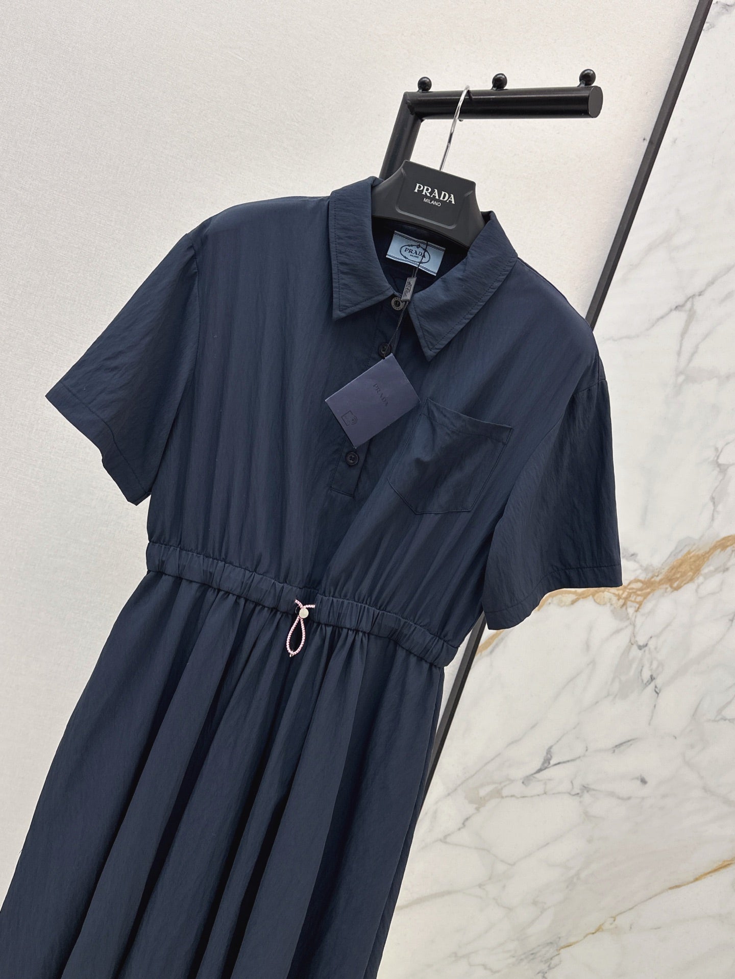 Pra* 25ss technical pongé midi dress