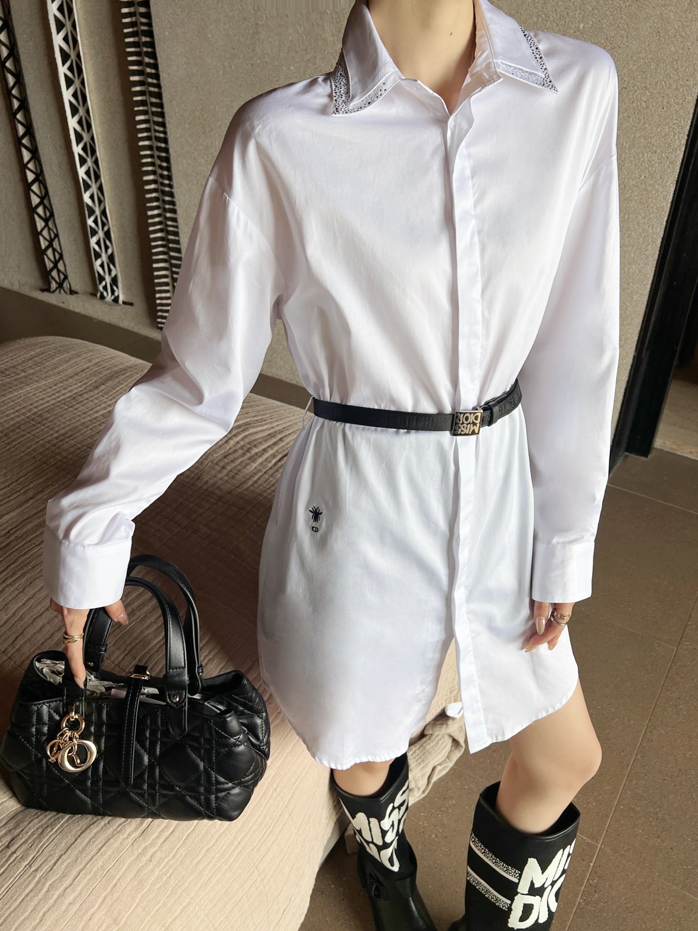 D*r 25ss belted shirt dress