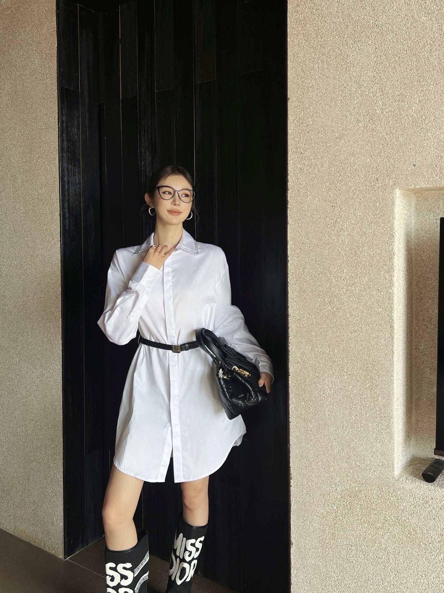 D*r 25ss belted shirt dress