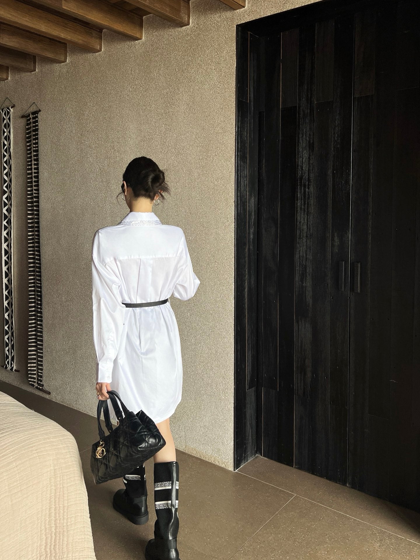 D*r 25ss belted shirt dress