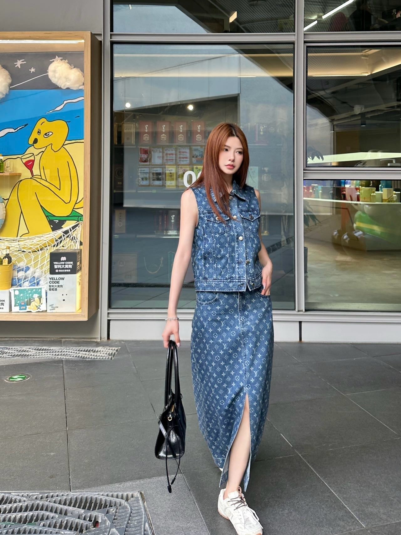 Loui* 25ss monogram denim suit