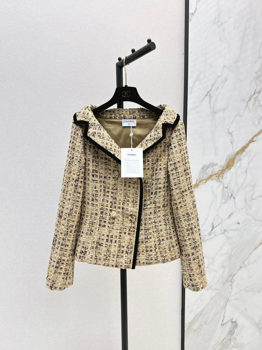 C*nel 25ss Boat neck woven tweed jacket