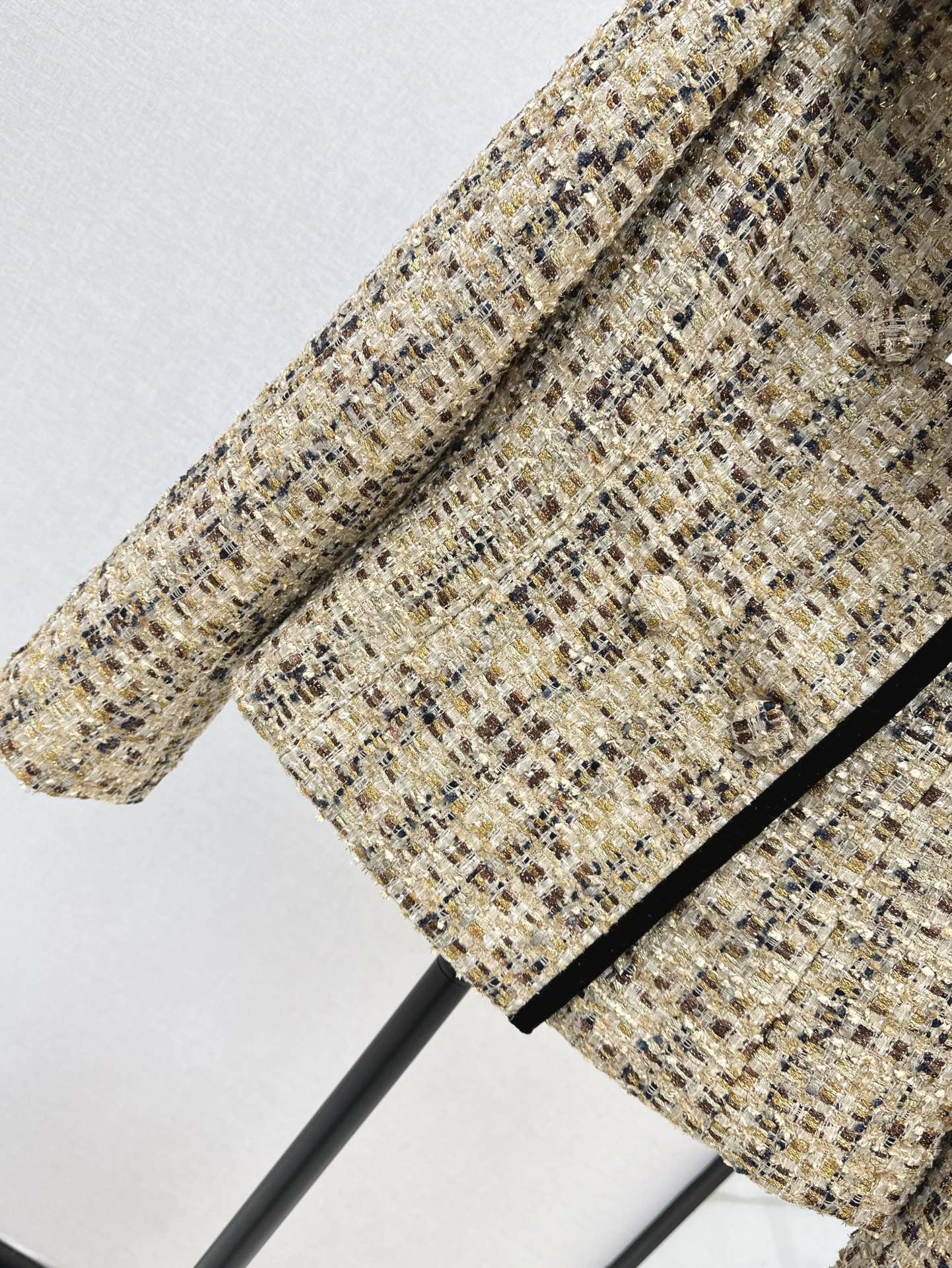 C*nel 25ss Boat neck woven tweed jacket