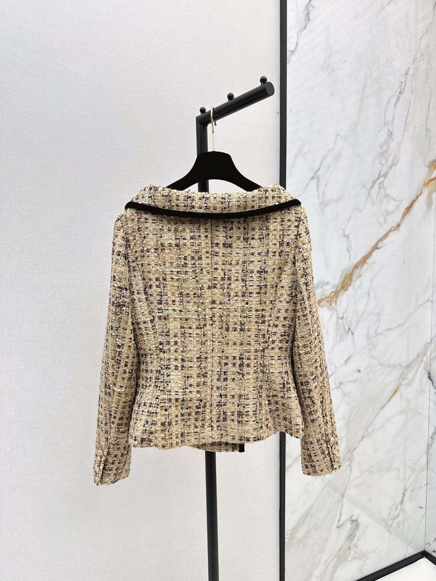 C*nel 25ss Boat neck woven tweed jacket