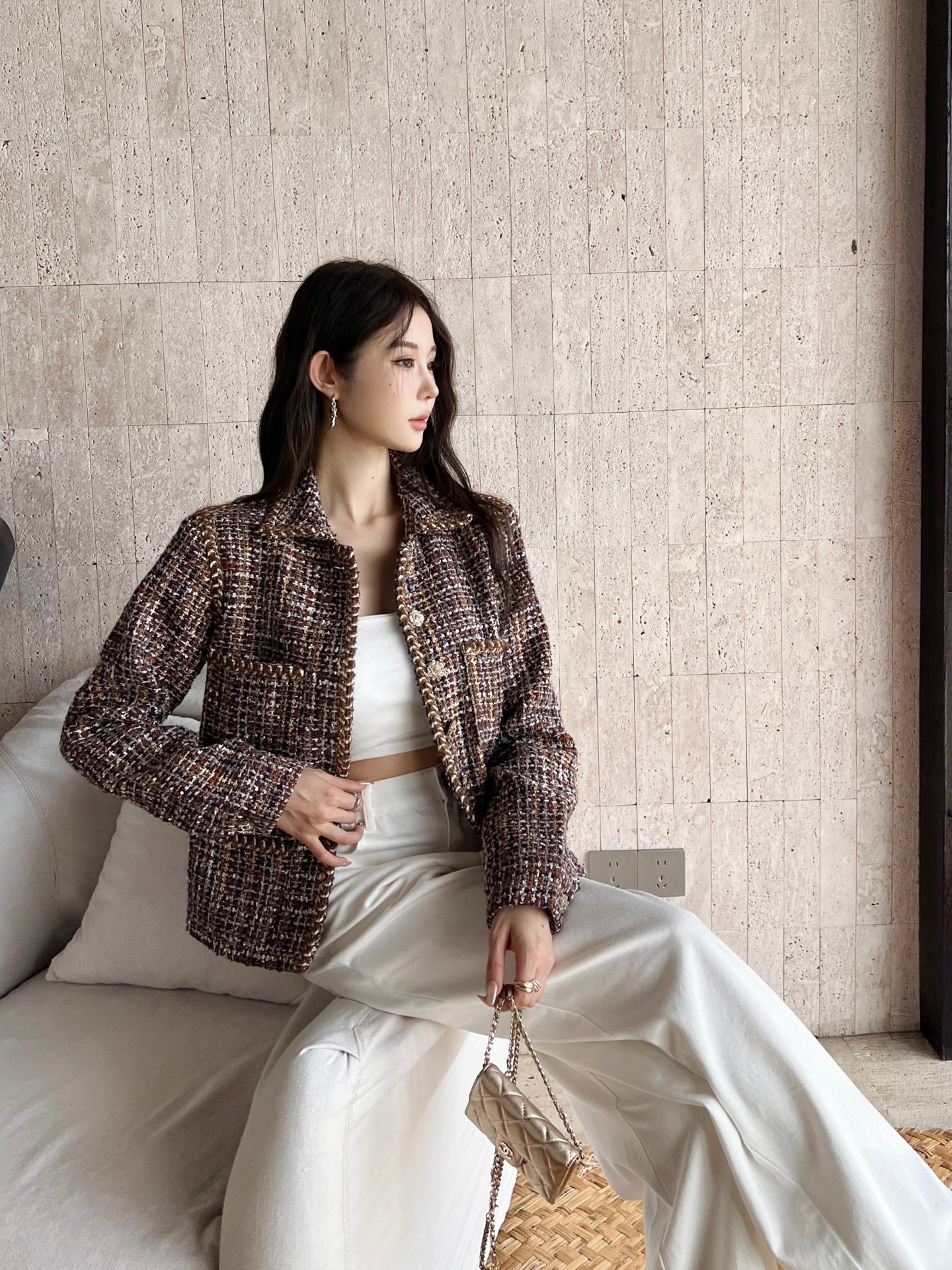 C*nel 25ss Woven woolen jacket