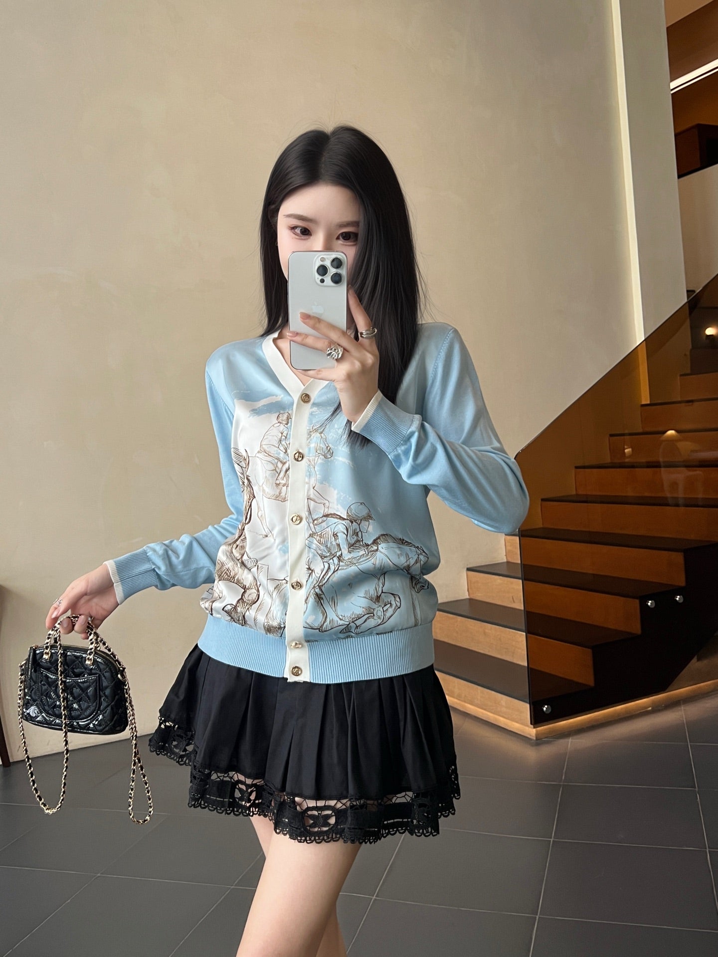 Herm* 25ss long-sleeve twillaine sweater