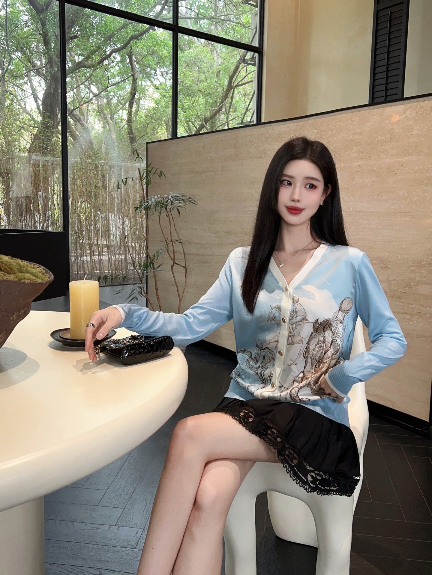 Herm* 25ss long-sleeve twillaine sweater