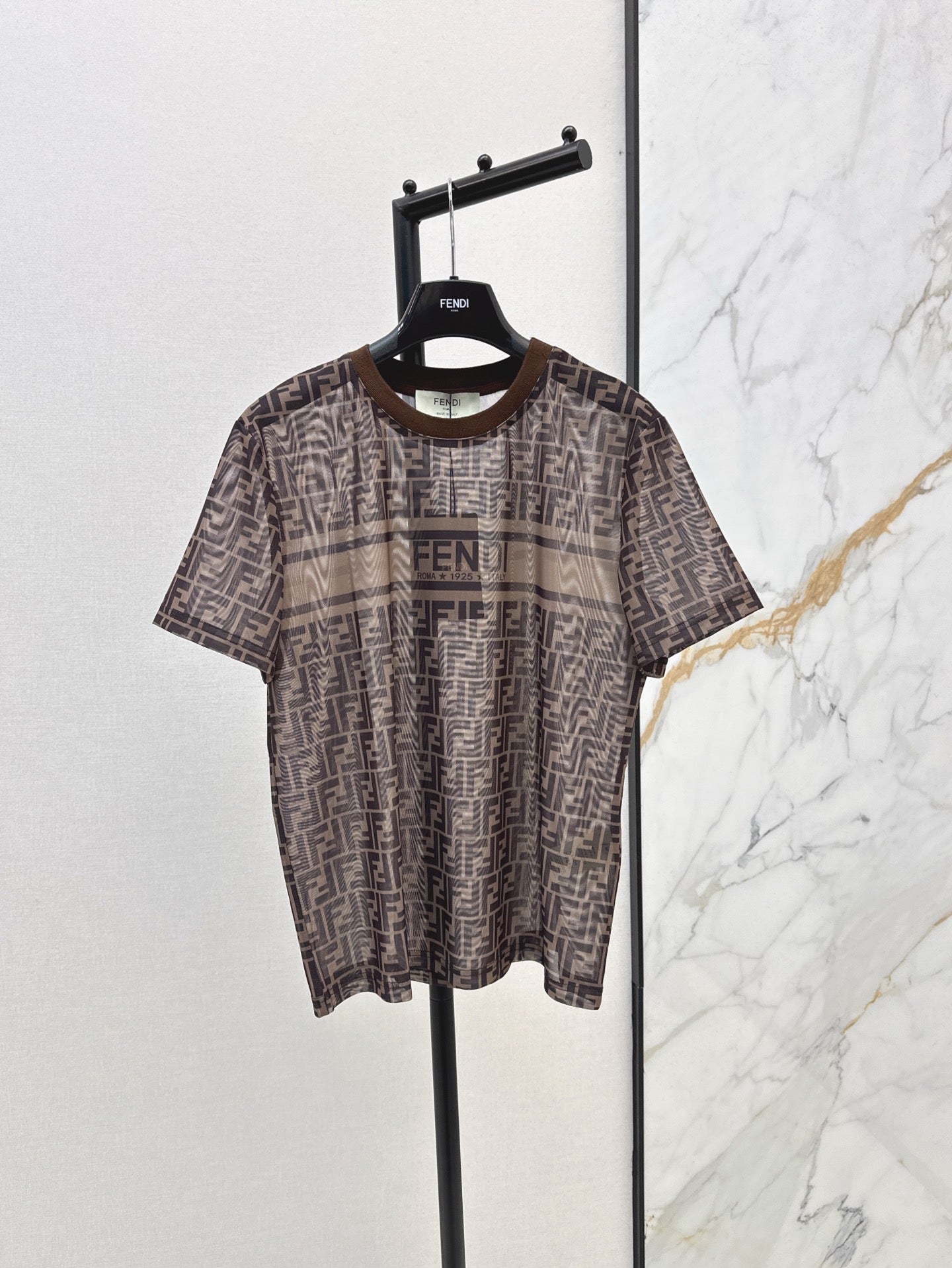 Fd* 25ss FF jacquard see-through T-shirt