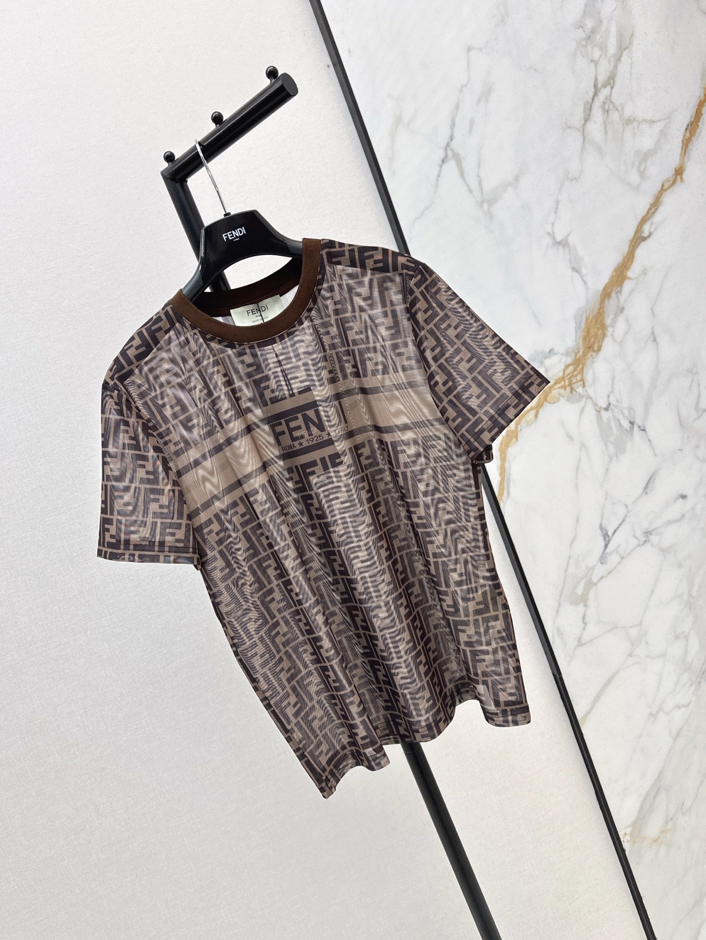 Fd* 25ss FF jacquard see-through T-shirt