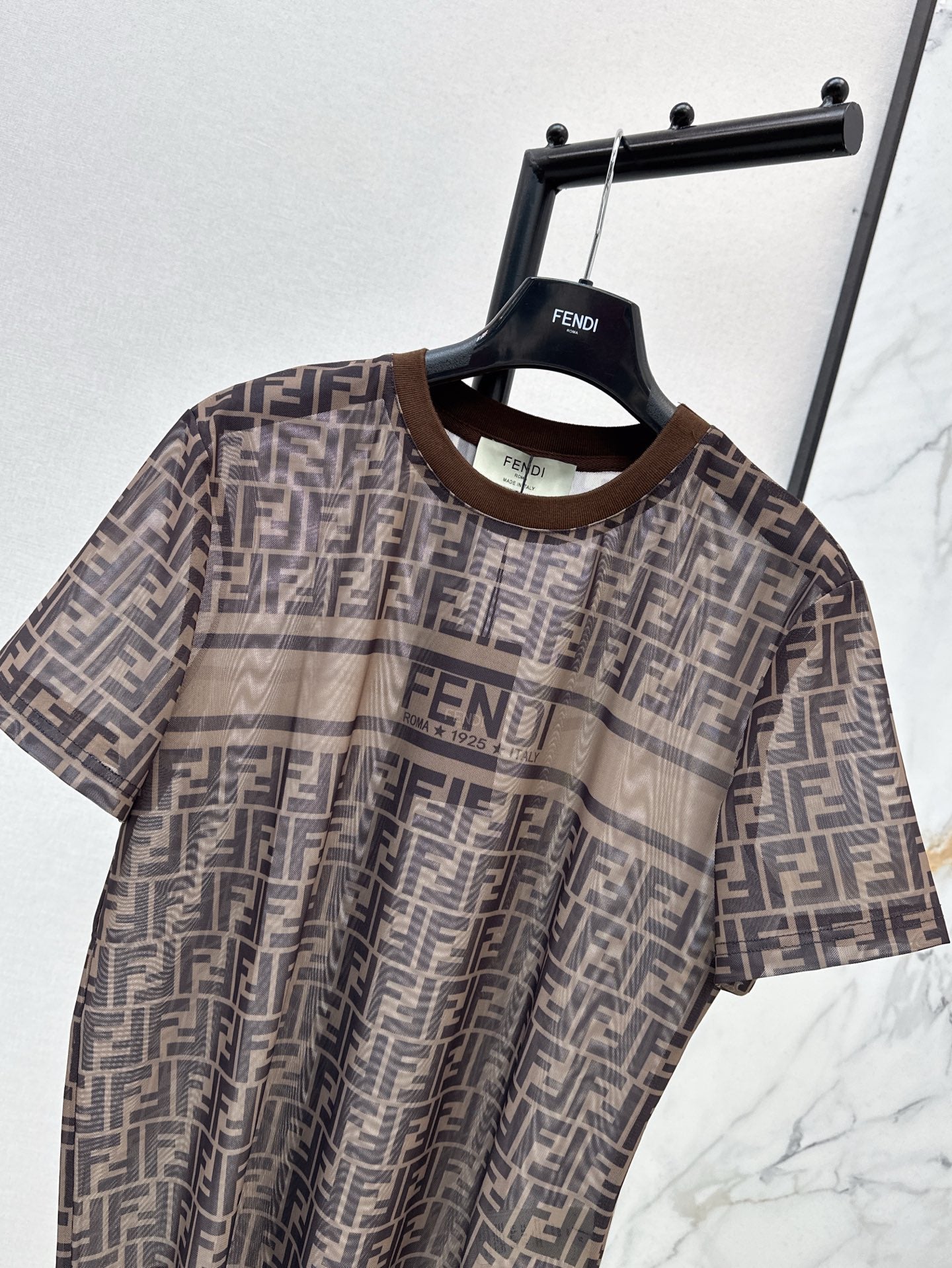 Fd* 25ss FF jacquard see-through T-shirt