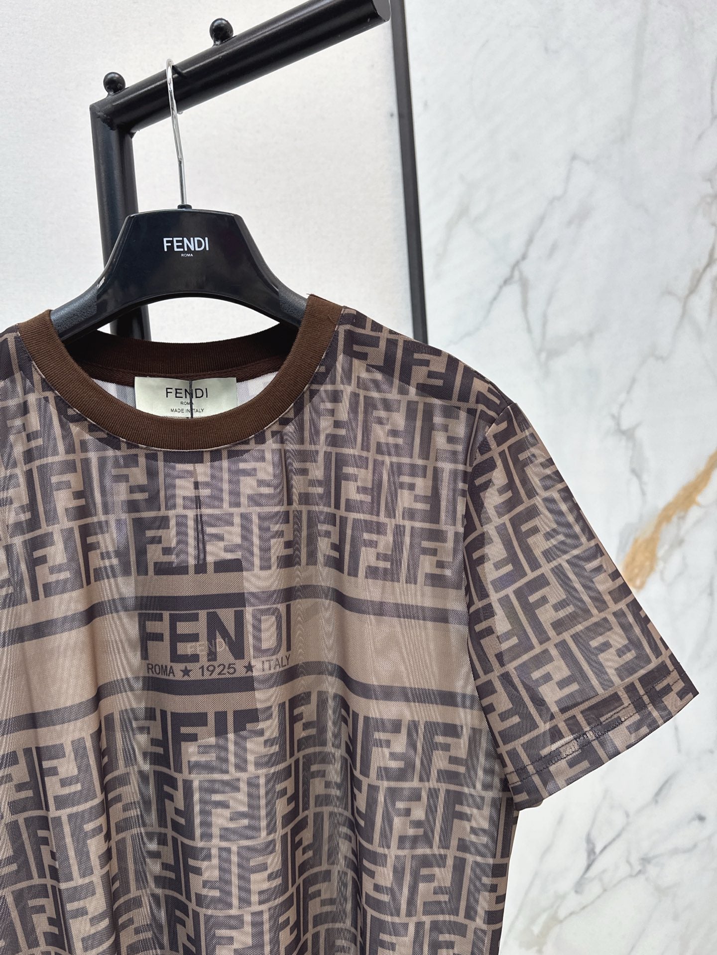 Fd* 25ss FF jacquard see-through T-shirt