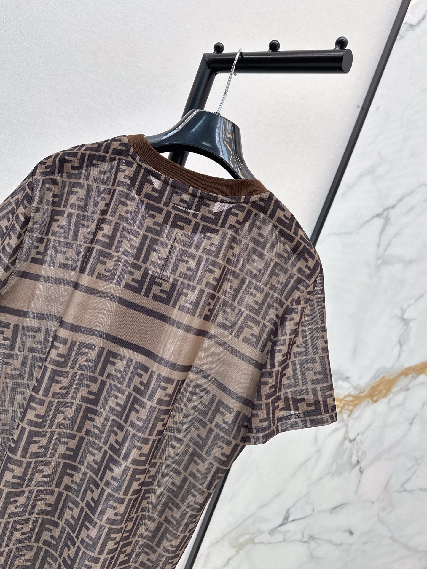 Fd* 25ss FF jacquard see-through T-shirt