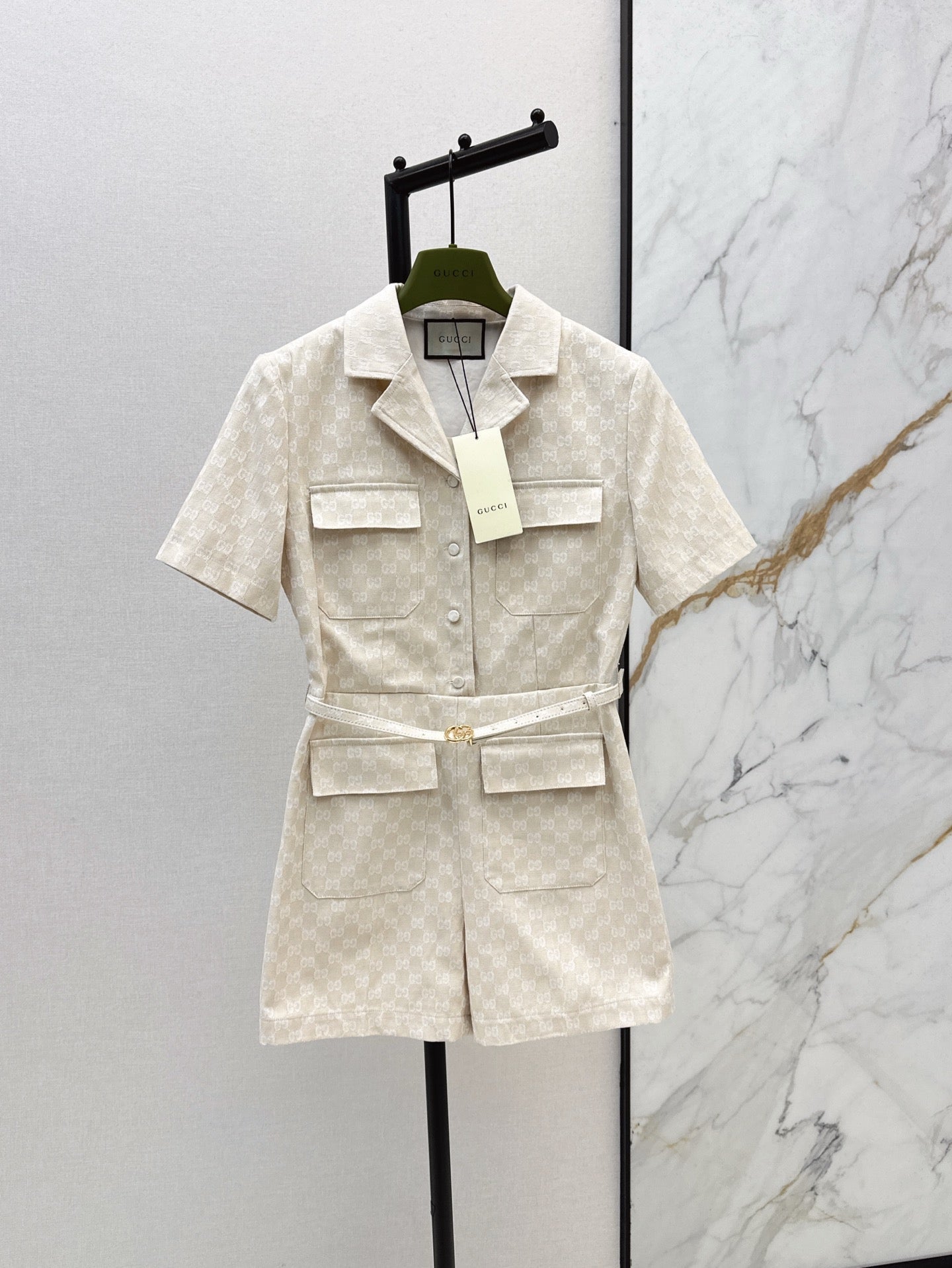 Gu* 25ss GG jacquard jumpsuit