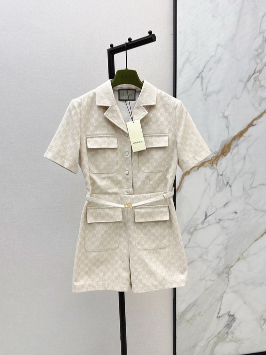 Gu* 25ss GG jacquard jumpsuit