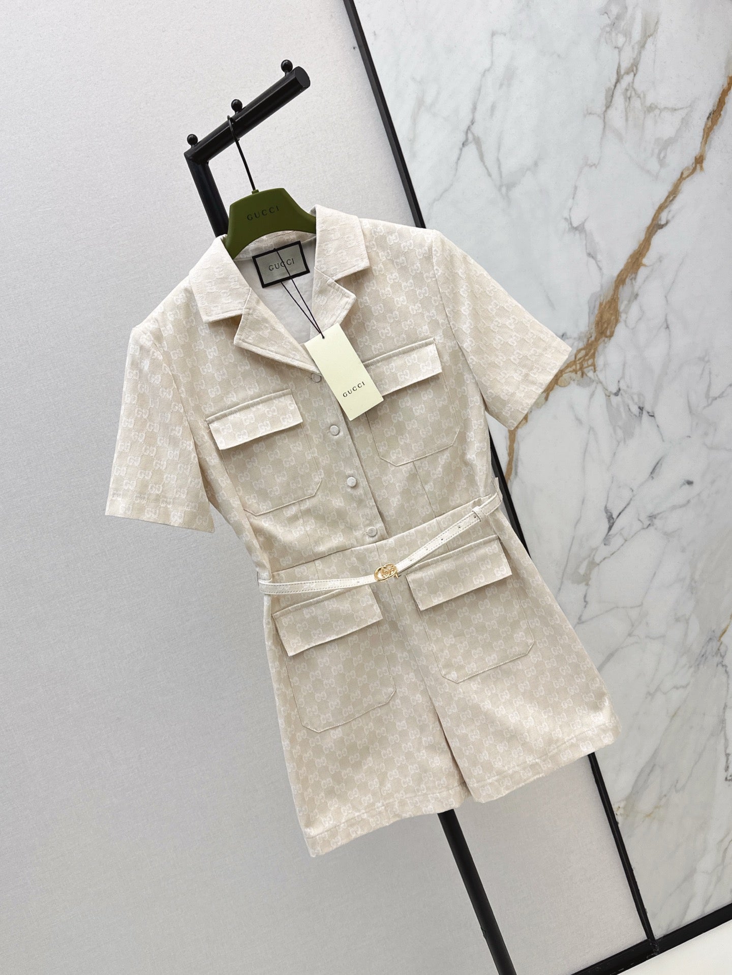 Gu* 25ss GG jacquard jumpsuit