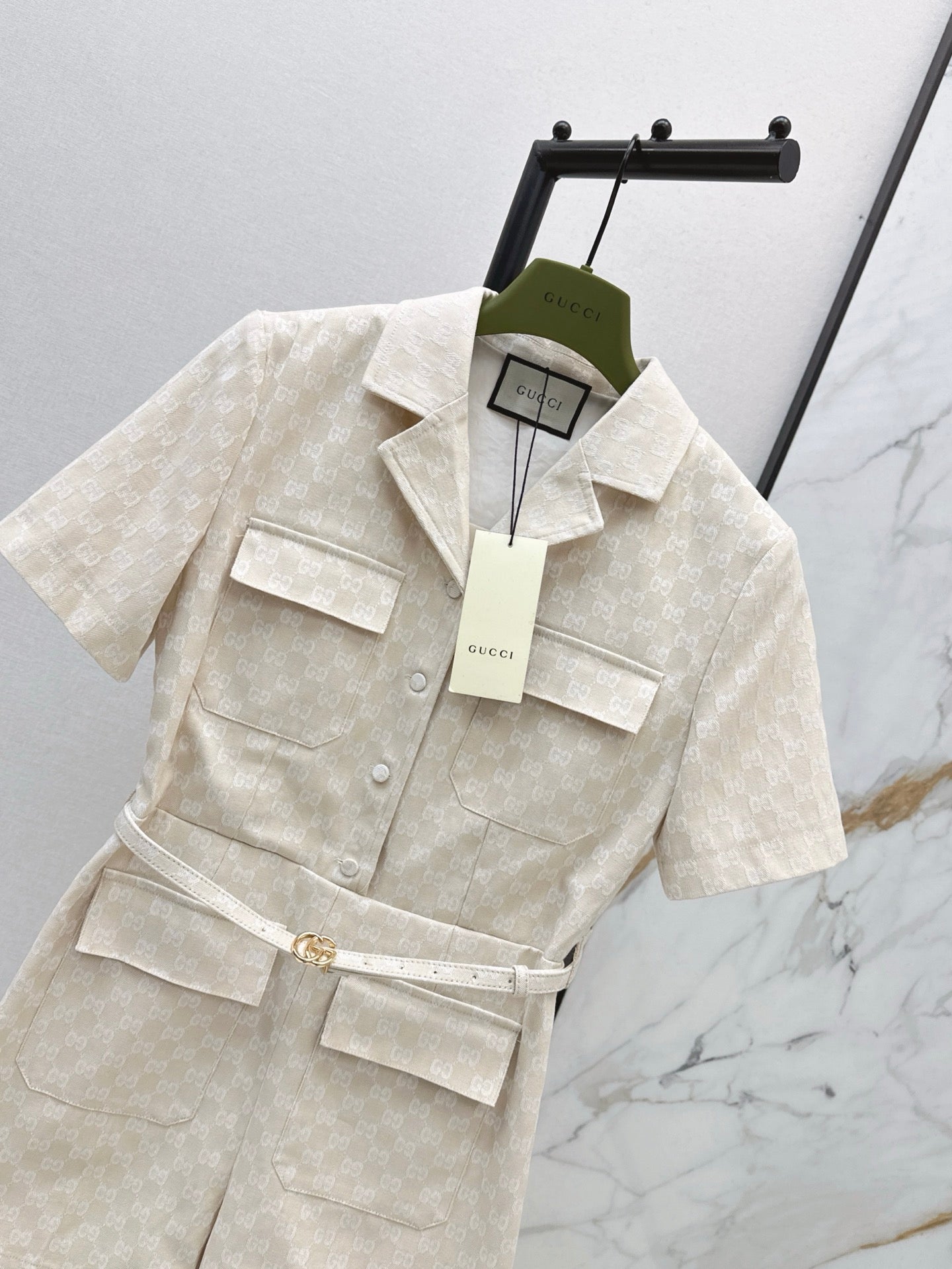 Gu* 25ss GG jacquard jumpsuit