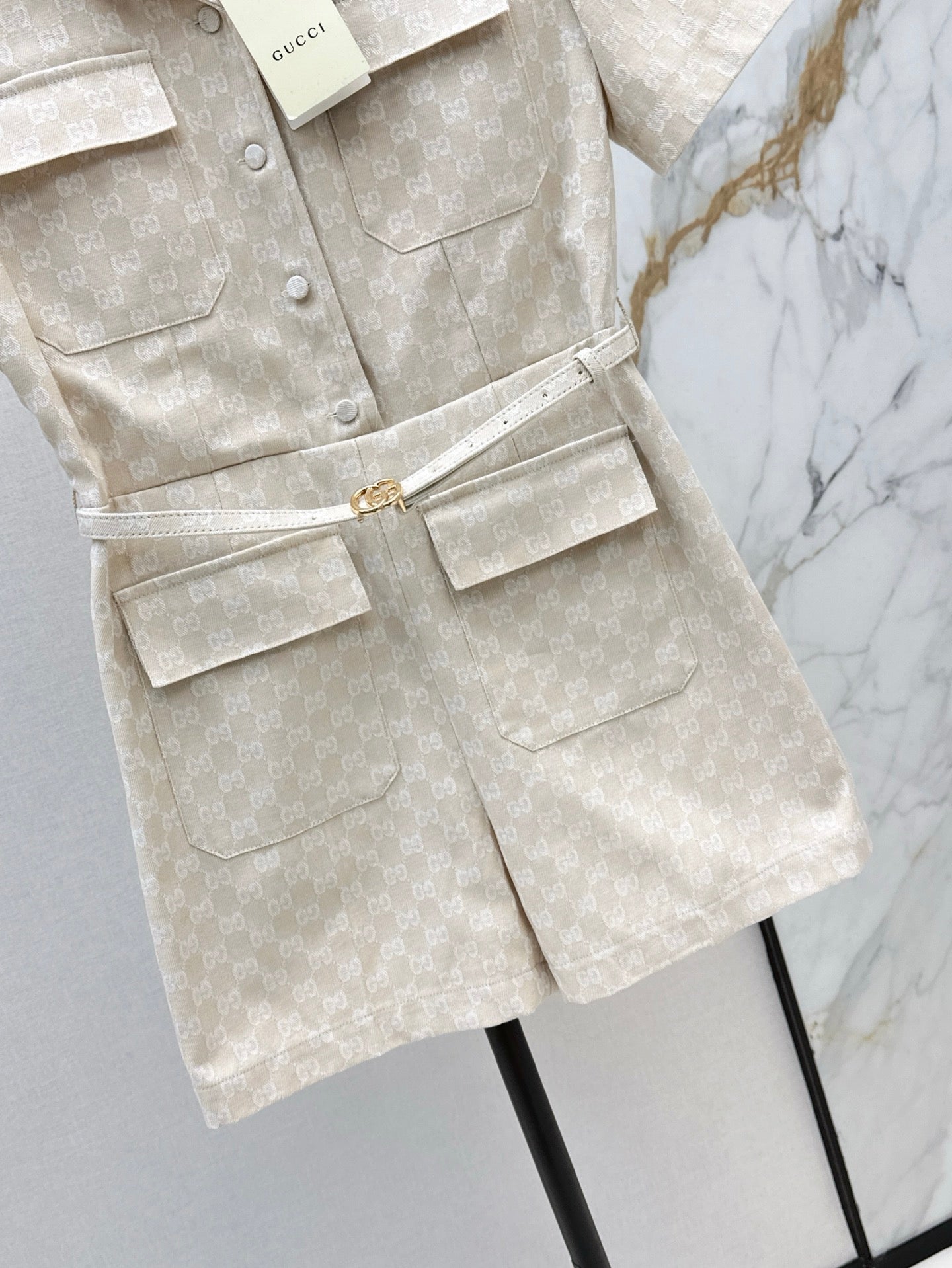 Gu* 25ss GG jacquard jumpsuit