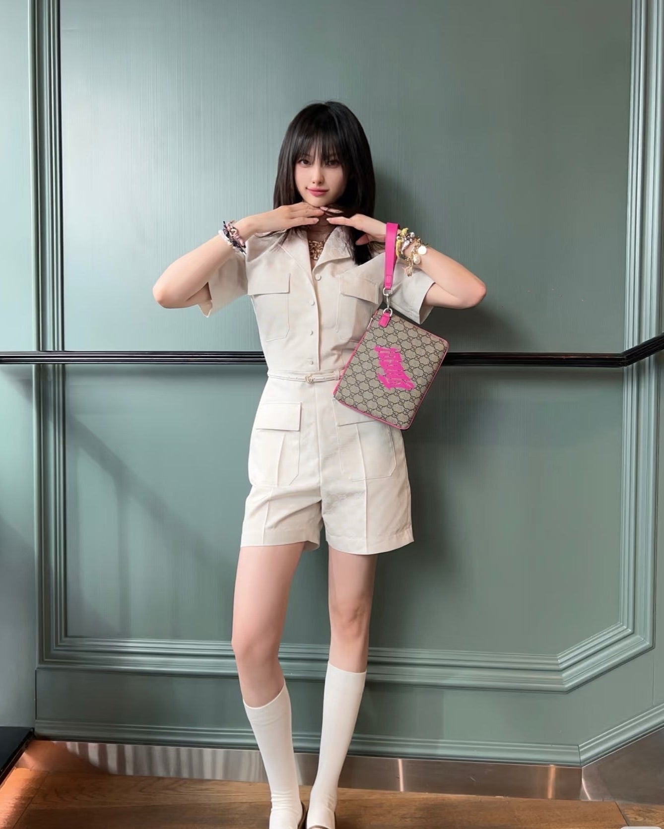 Gu* 25ss GG jacquard jumpsuit