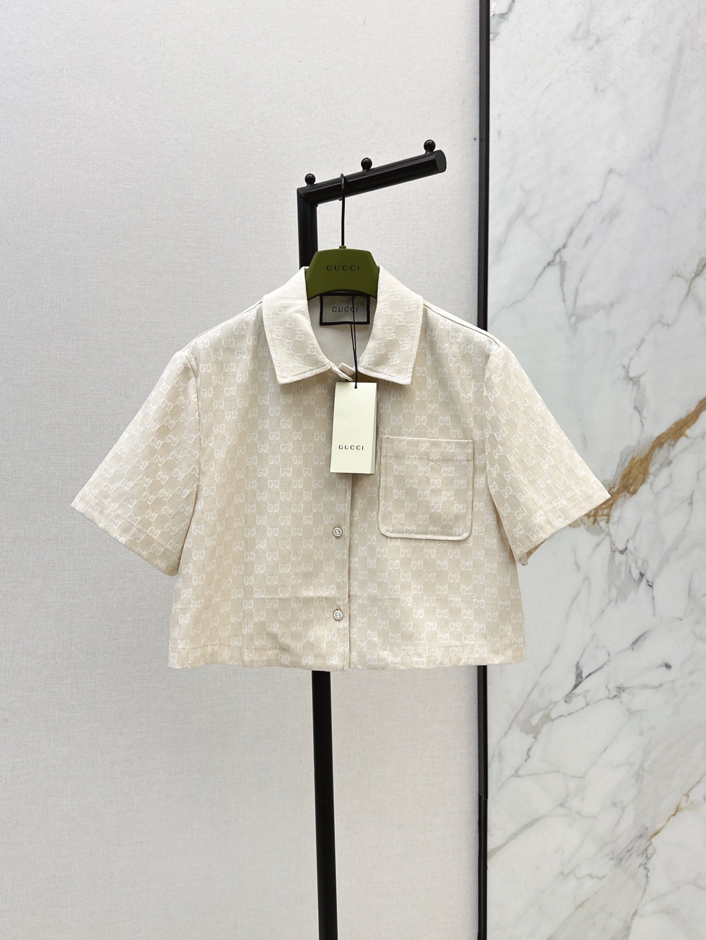 Gu*25ss GG jacquard cropped jacket