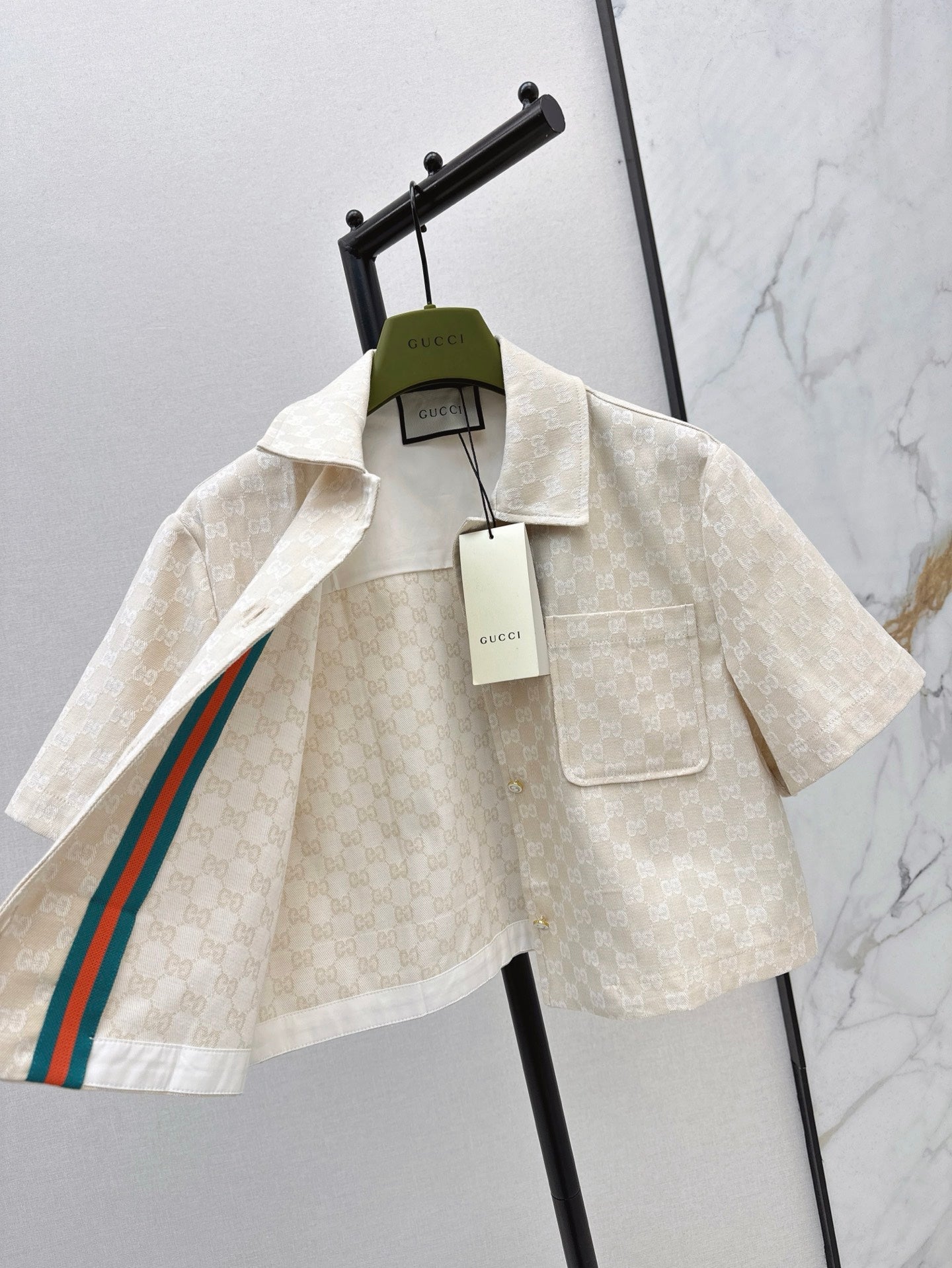 Gu*25ss GG jacquard cropped jacket