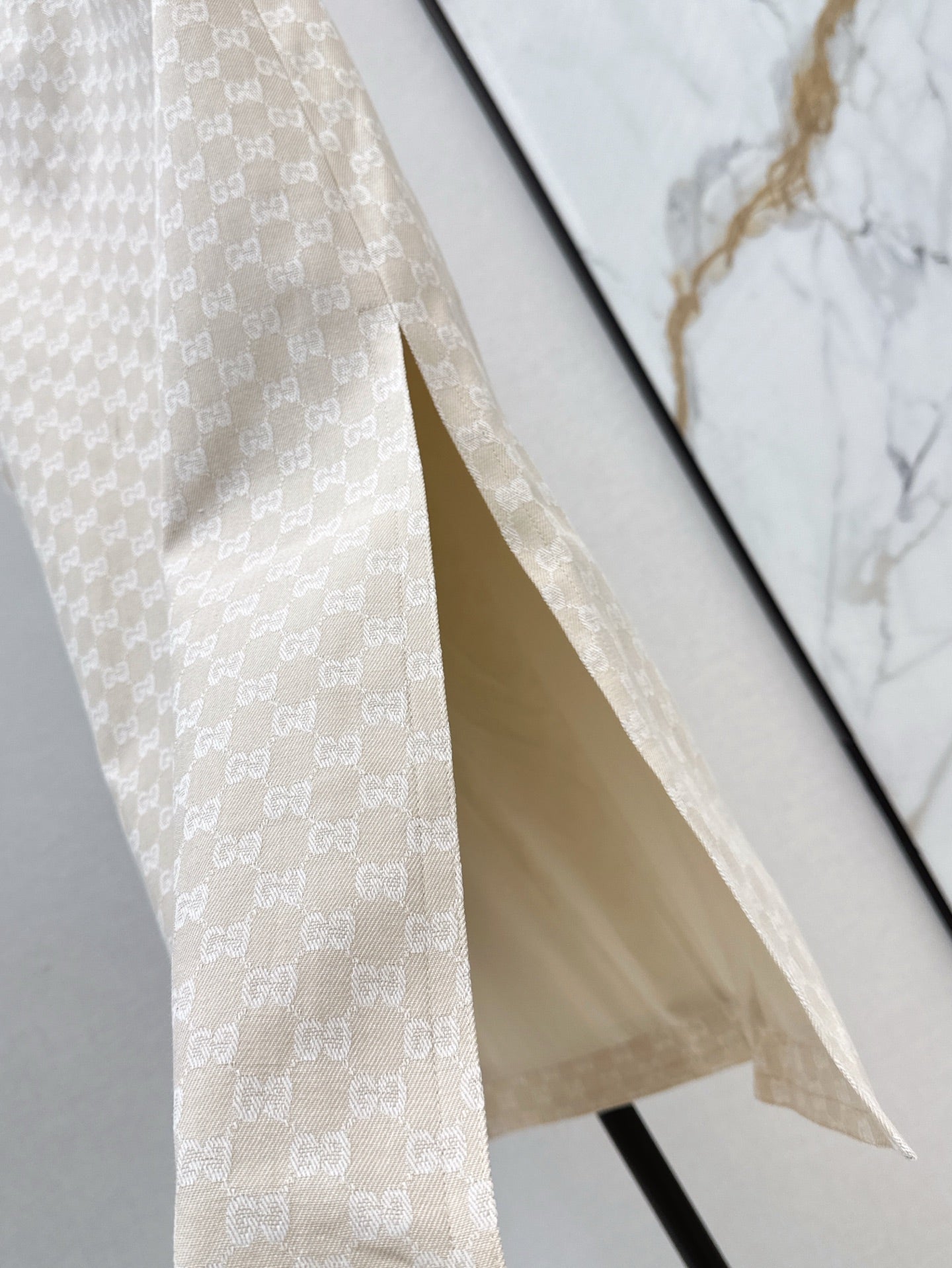 Gu*25ss GG jacquard belted skirt