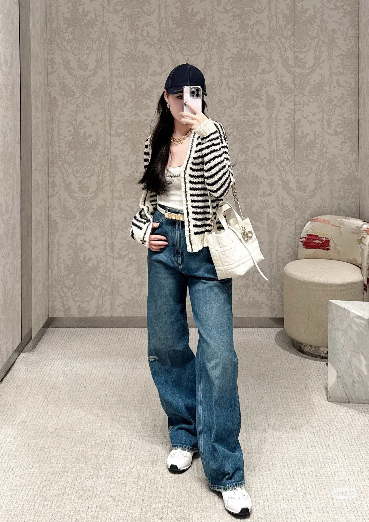 D*r 25ss Washed ripped denim pants