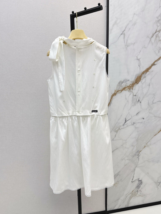 M*u 25ss Unbuttoned slubbed poplin dress