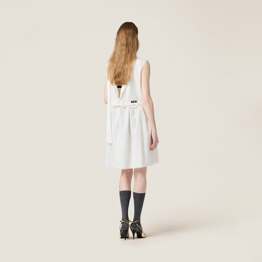 M*u 25ss Unbuttoned slubbed poplin dress
