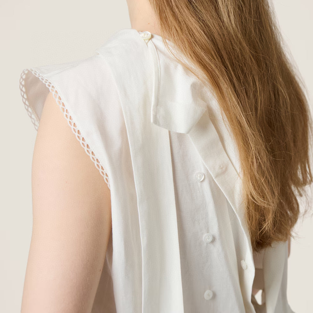 M*u 25ss Unbuttoned slubbed poplin dress