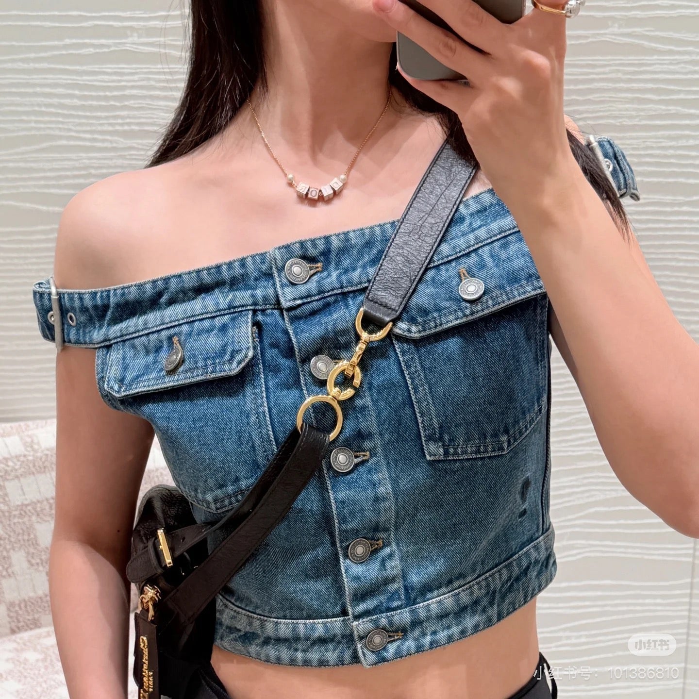 D*r 25ss Strapless denim top