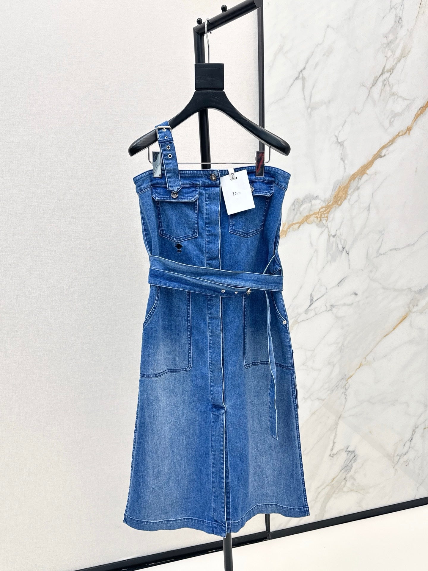 D*r 25ss Mid-Length Asymmetric Denim Dress