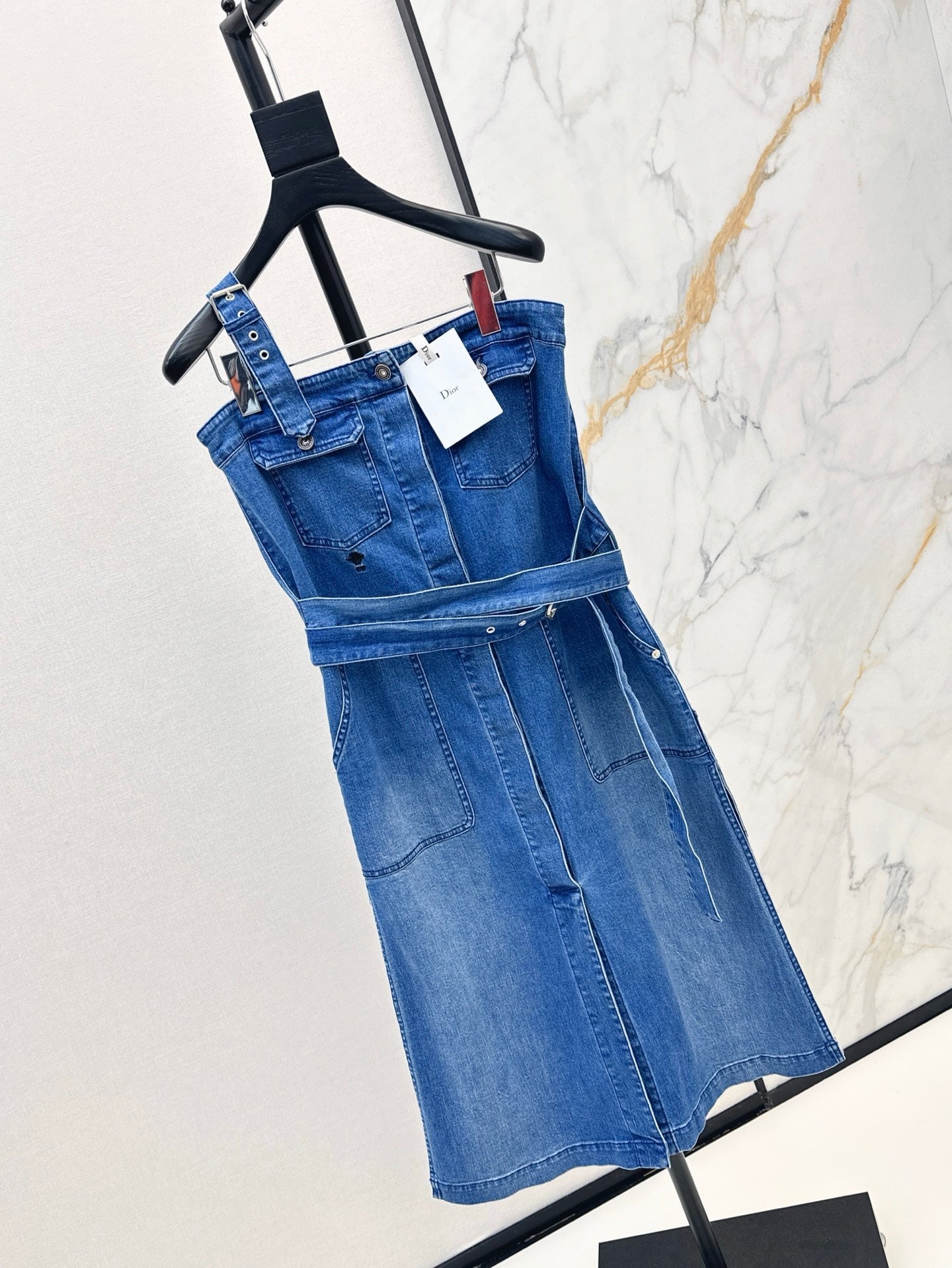 D*r 25ss Mid-Length Asymmetric Denim Dress
