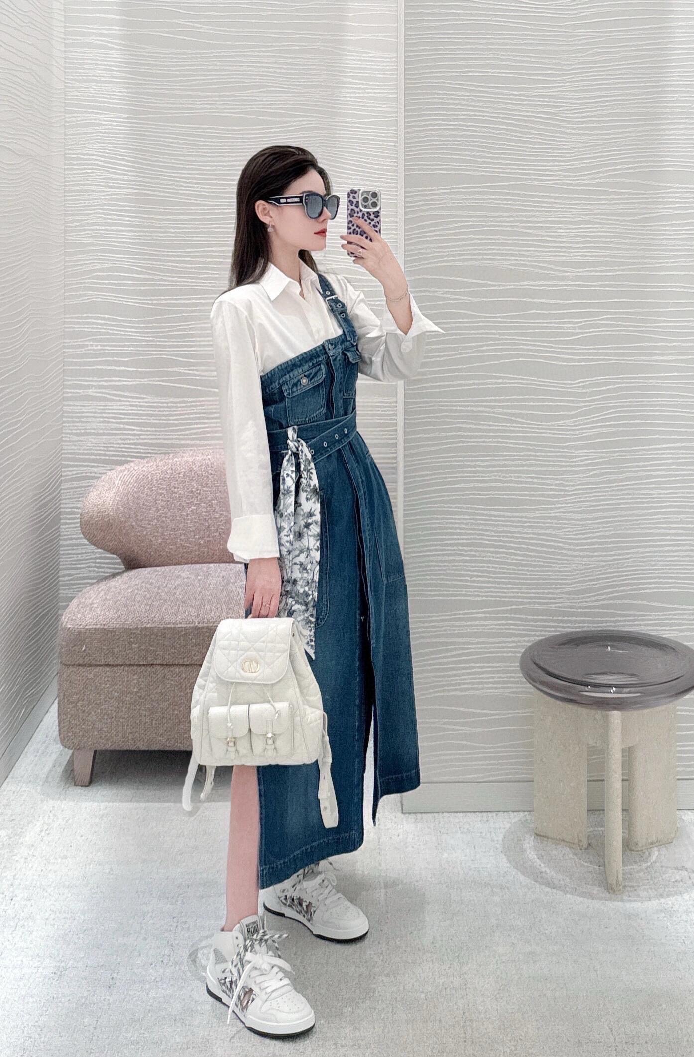 D*r 25ss Mid-Length Asymmetric Denim Dress