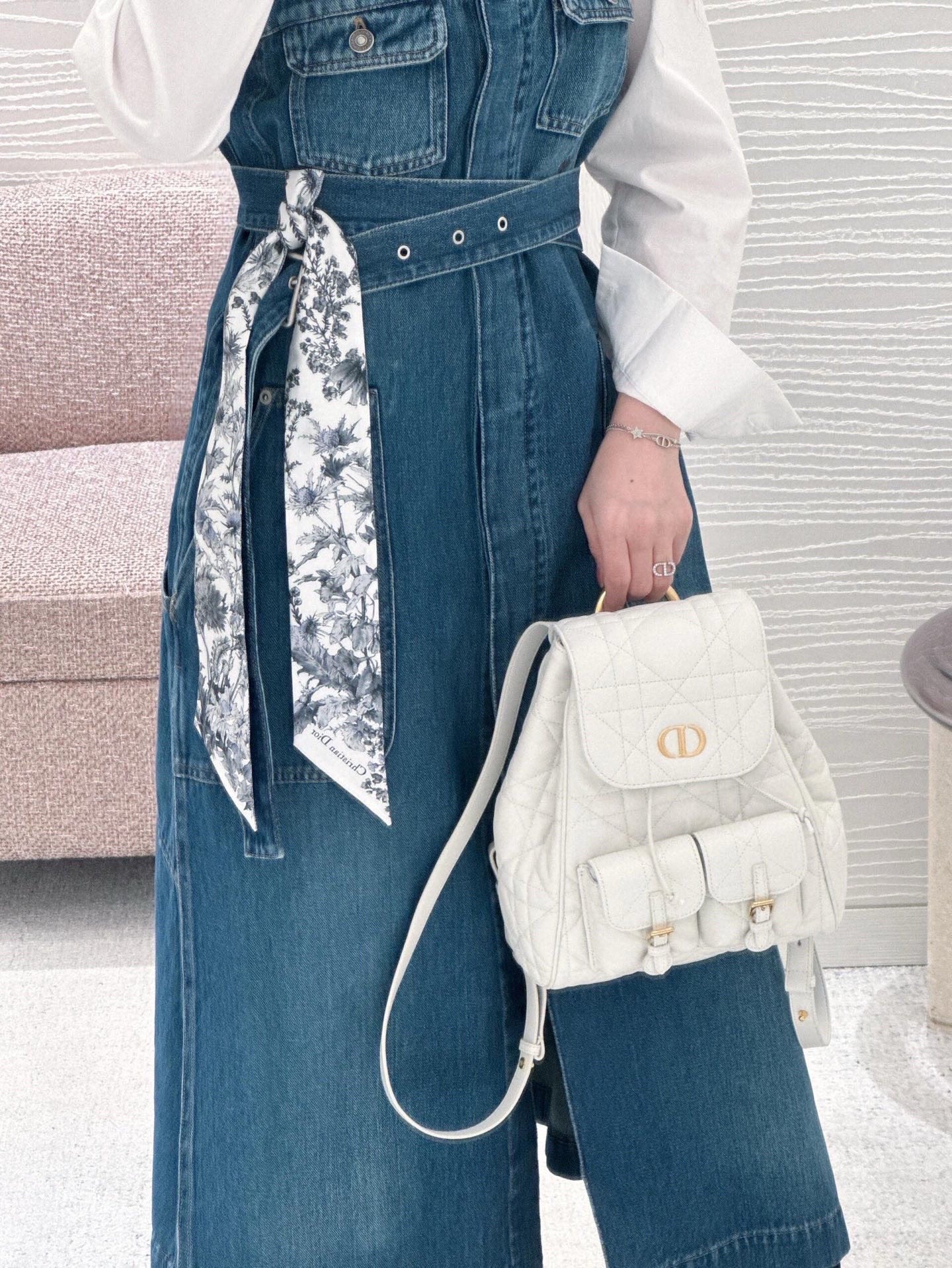 D*r 25ss Mid-Length Asymmetric Denim Dress