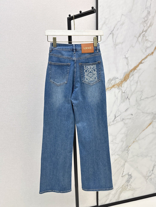 Loe* 25ss embroidered denim pants