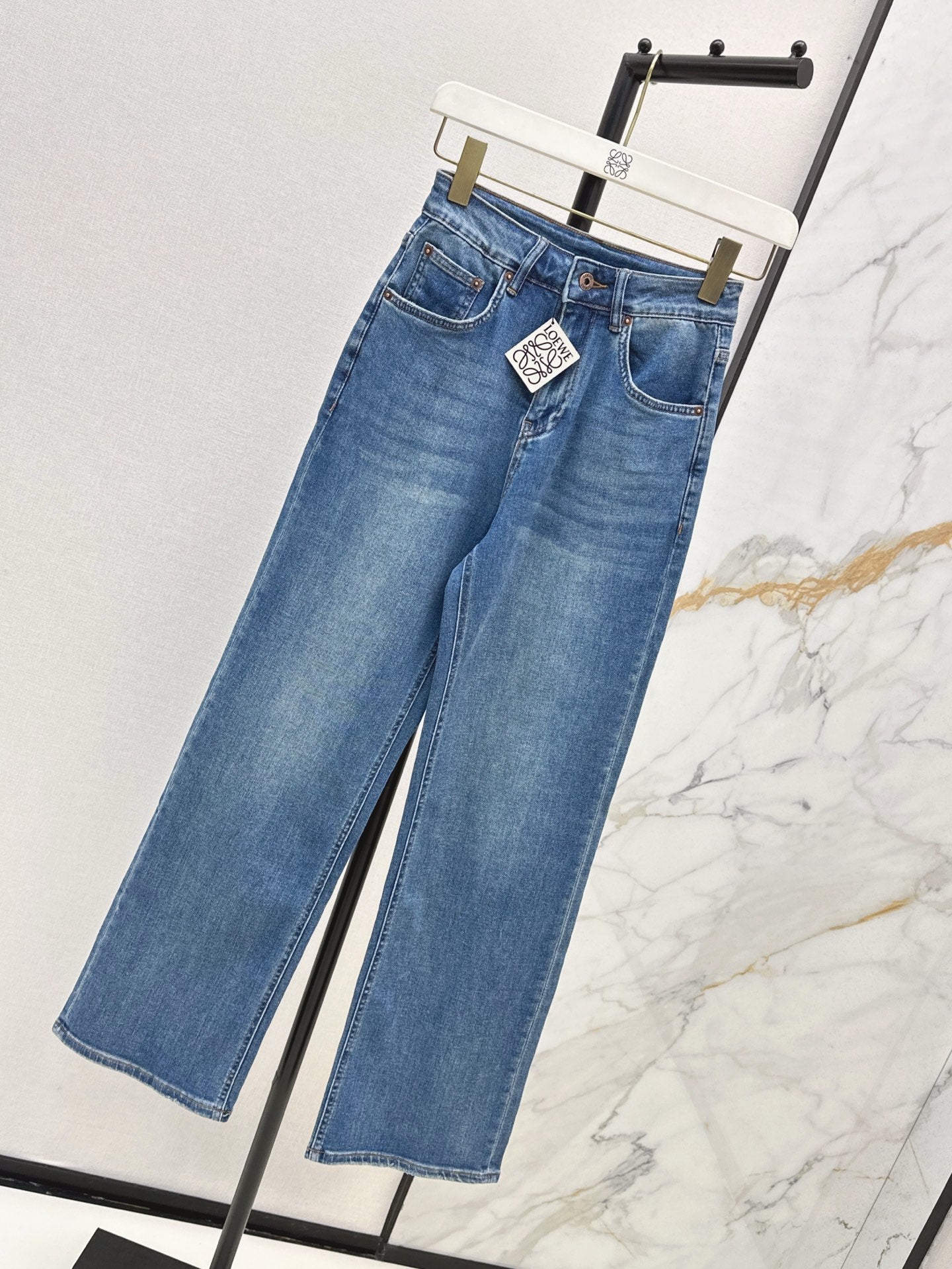 Loe* 25ss embroidered denim pants